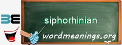 WordMeaning blackboard for siphorhinian